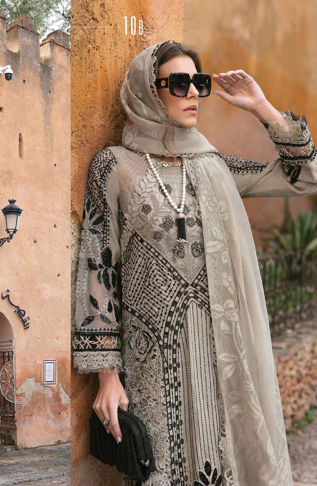Maria B Embroidered Lawn Unstitched 3 Piece Suit - D-10B - MAB25LLV25 - Off White - Summer Collection