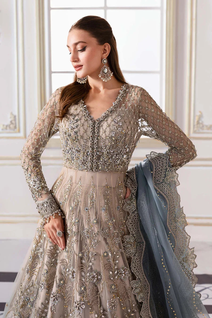 3 Piece Unstitched Embroidered Chiffon Suit | BD-3002