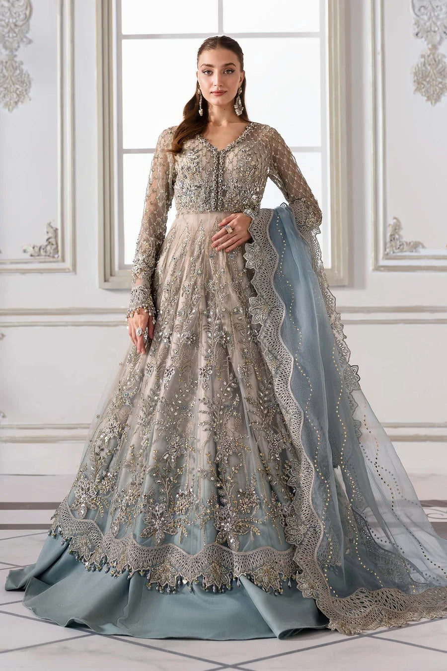 3 Piece Unstitched Embroidered Chiffon Suit | BD-3002