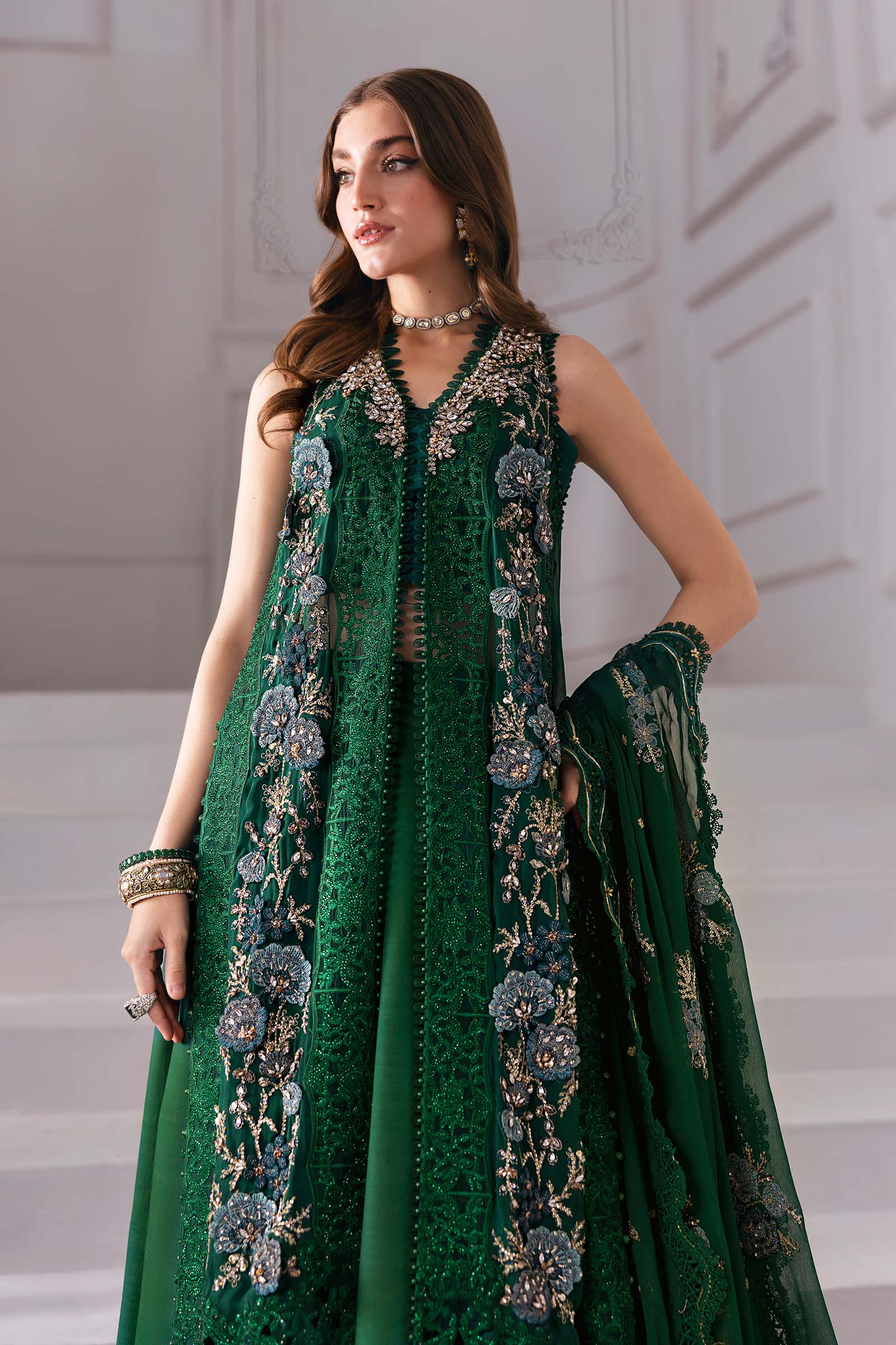 MARIA.B Mbroidered Luxury Formals – Embroidered Chiffon Suit | BD-3008