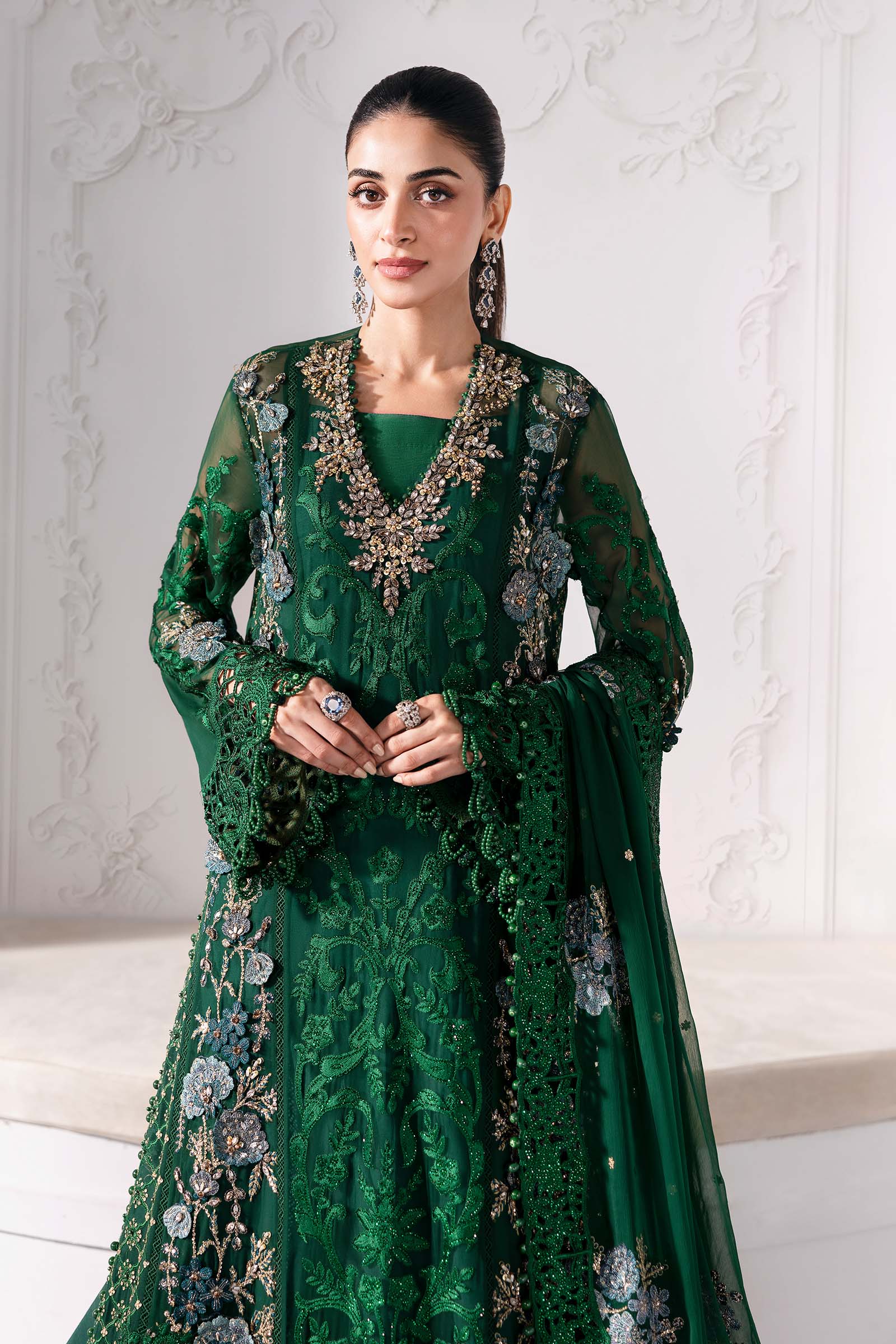MARIA.B Mbroidered Luxury Formals – Embroidered Chiffon Suit | BD-3008