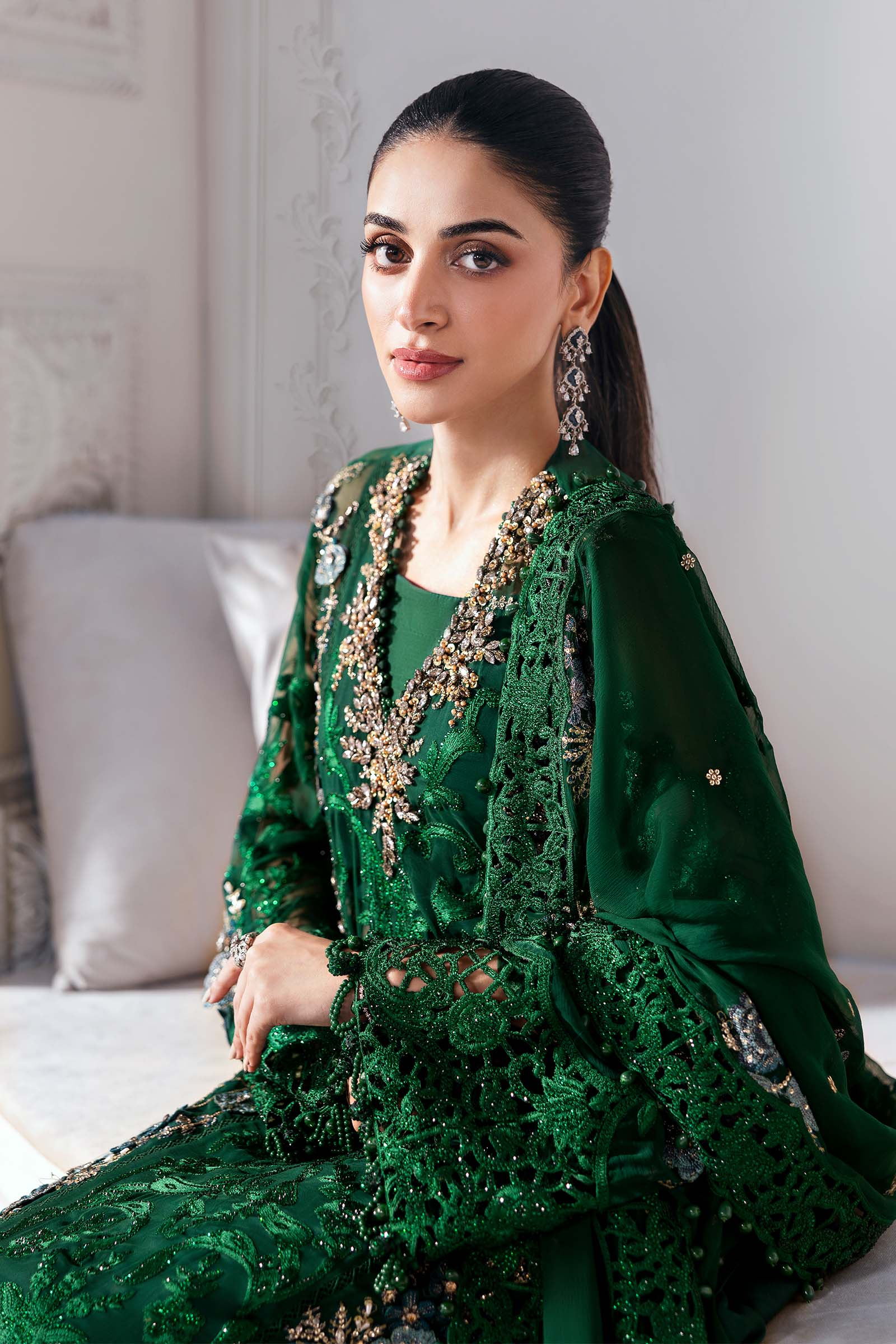 MARIA.B Mbroidered Luxury Formals – Embroidered Chiffon Suit | BD-3008