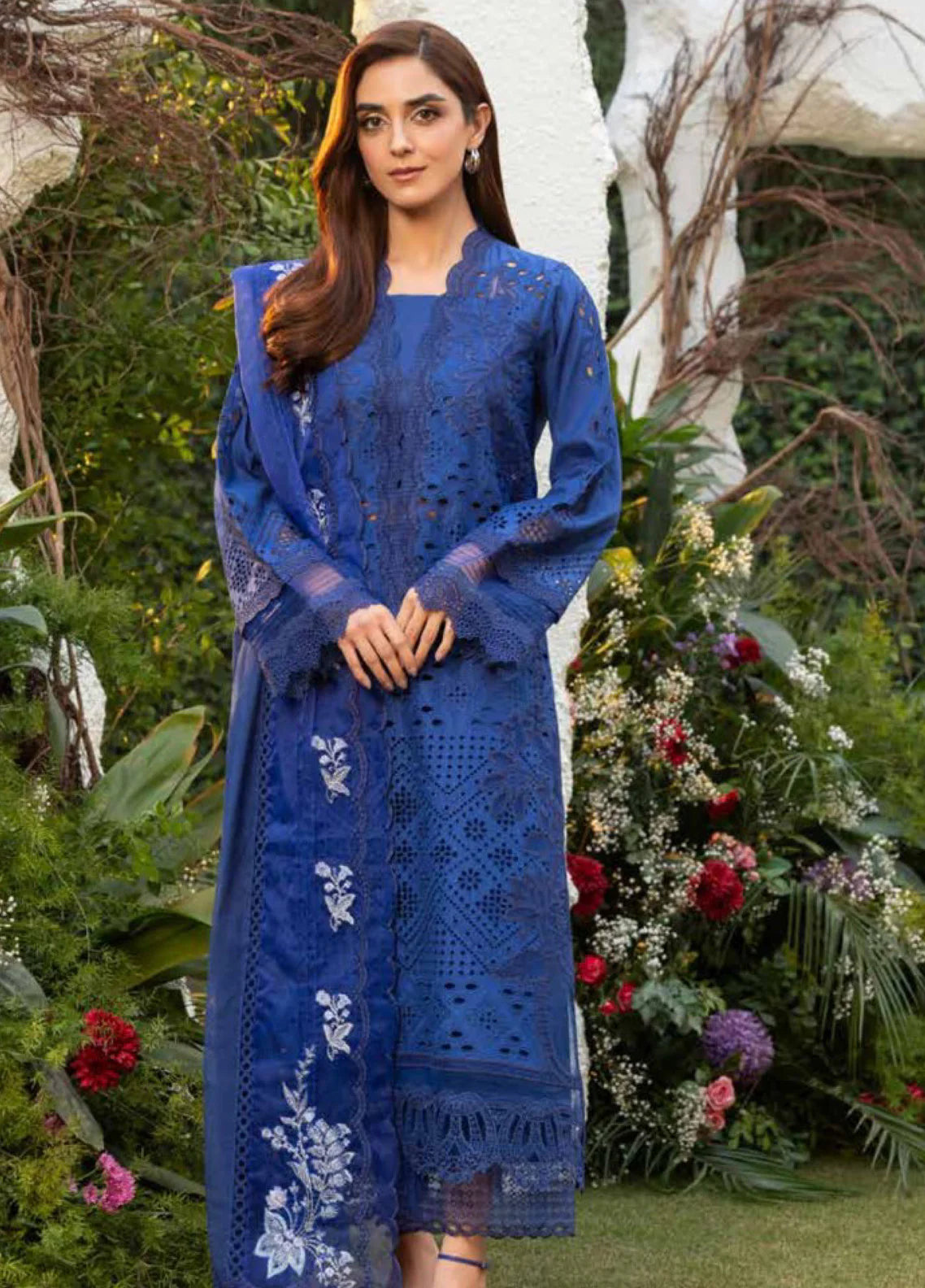 Sobia Nazir Embroidered Lawn Suits Unstitched 3 Piece - SN25LL 1B