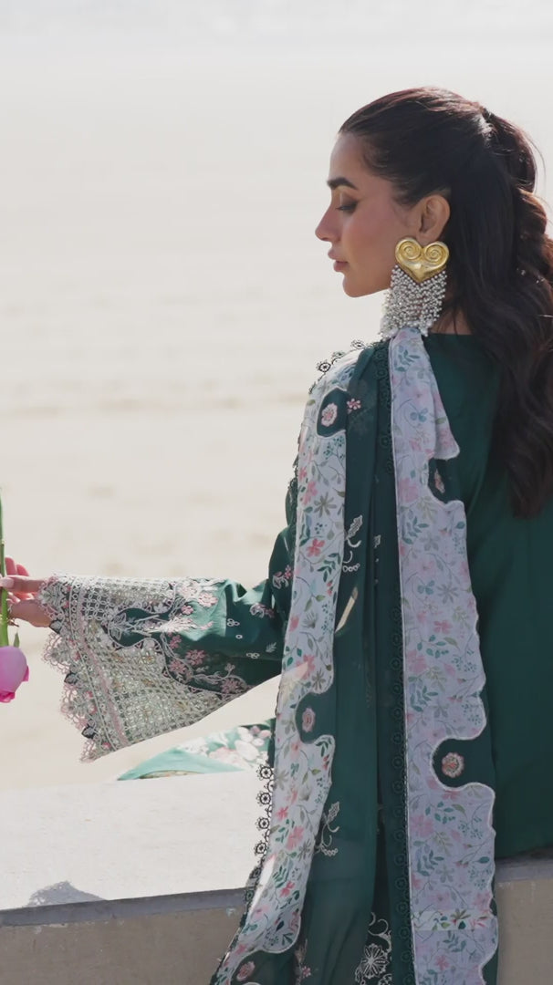 Qalamkar Luxyry Lawn | Sahil 2025 | FK-13 ELIZA